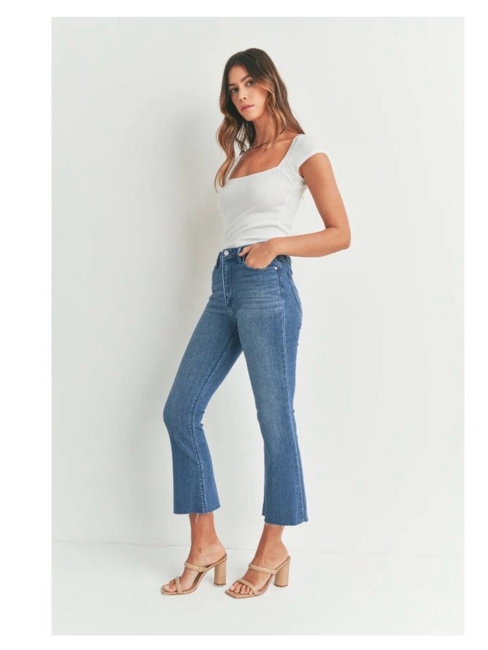 🌺Just Black Denim Cropped Flare Tall - Picture 3 of 8